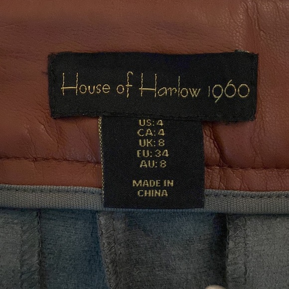 Revolve House of Harlow 1960 High Rise Faux Leather Straight Leg Trouser Pants 4 - Picture 9 of 10